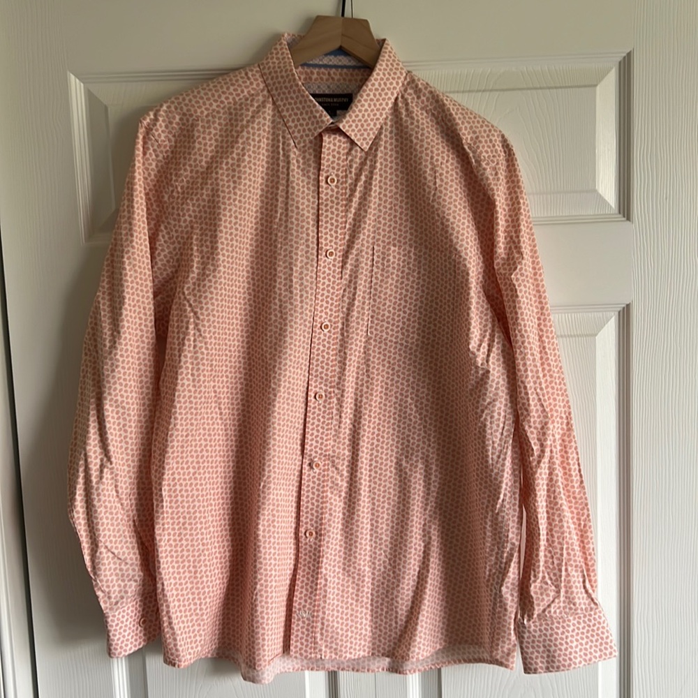 Mens Johnston & Murphy long sleeve button front shirt